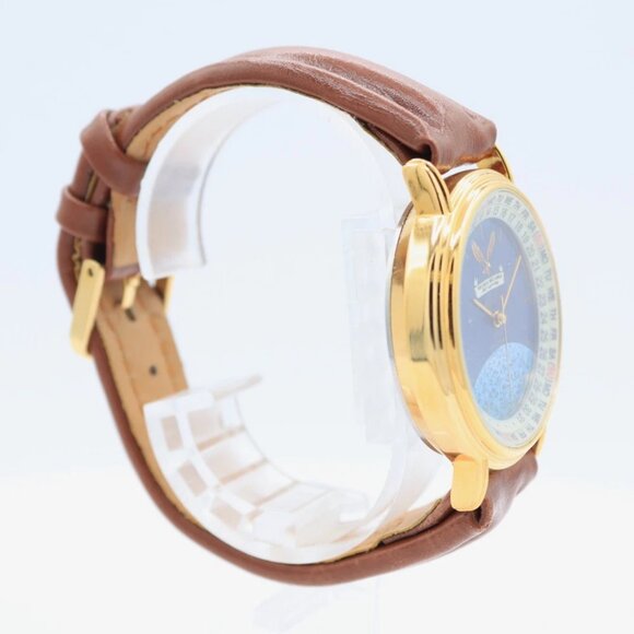 Vintage 37mm Apollo II 25th Anniversary Men's Quartz Wristwatch Japan Gold Tone - Picture 2 of 5